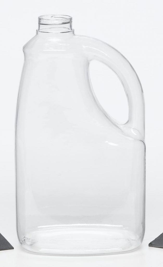 PET clear plastic jug with handle and screw top