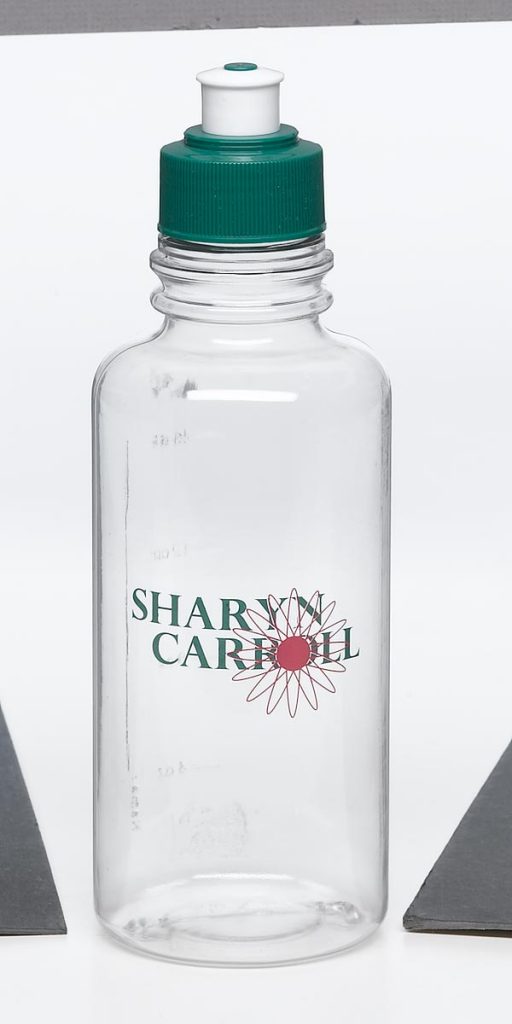food and beverage customized, branded clear cylindrical water bottle with screw top food safe