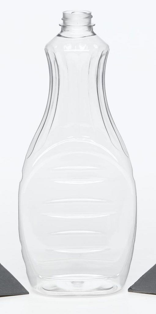 PET clear plastic syrup bottle with ridges and screw top