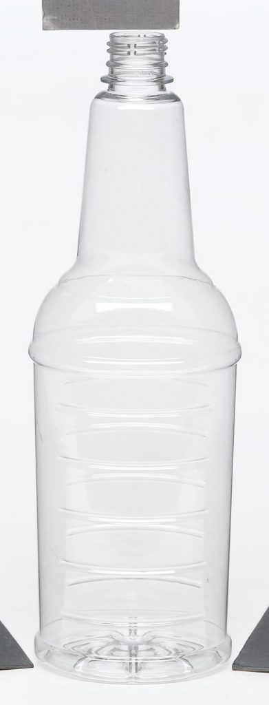 PET clear plastic bottle with ridges and screw top