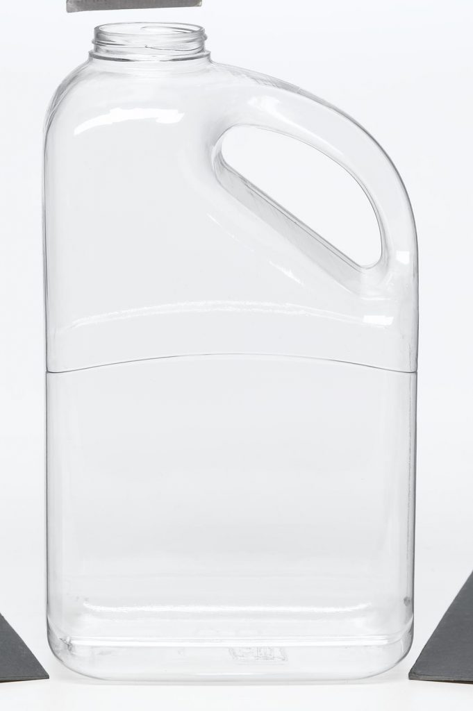 PET clear plastic jug with handle