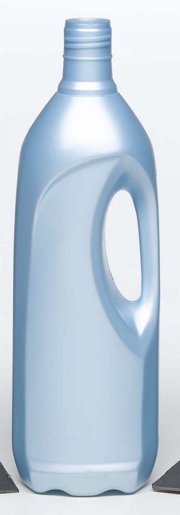 household chemicals light blue opaque plastic pour bottle with handle