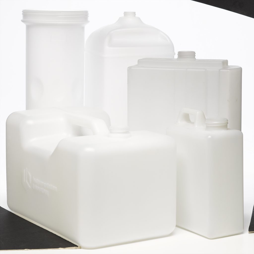 Various white plastic containers