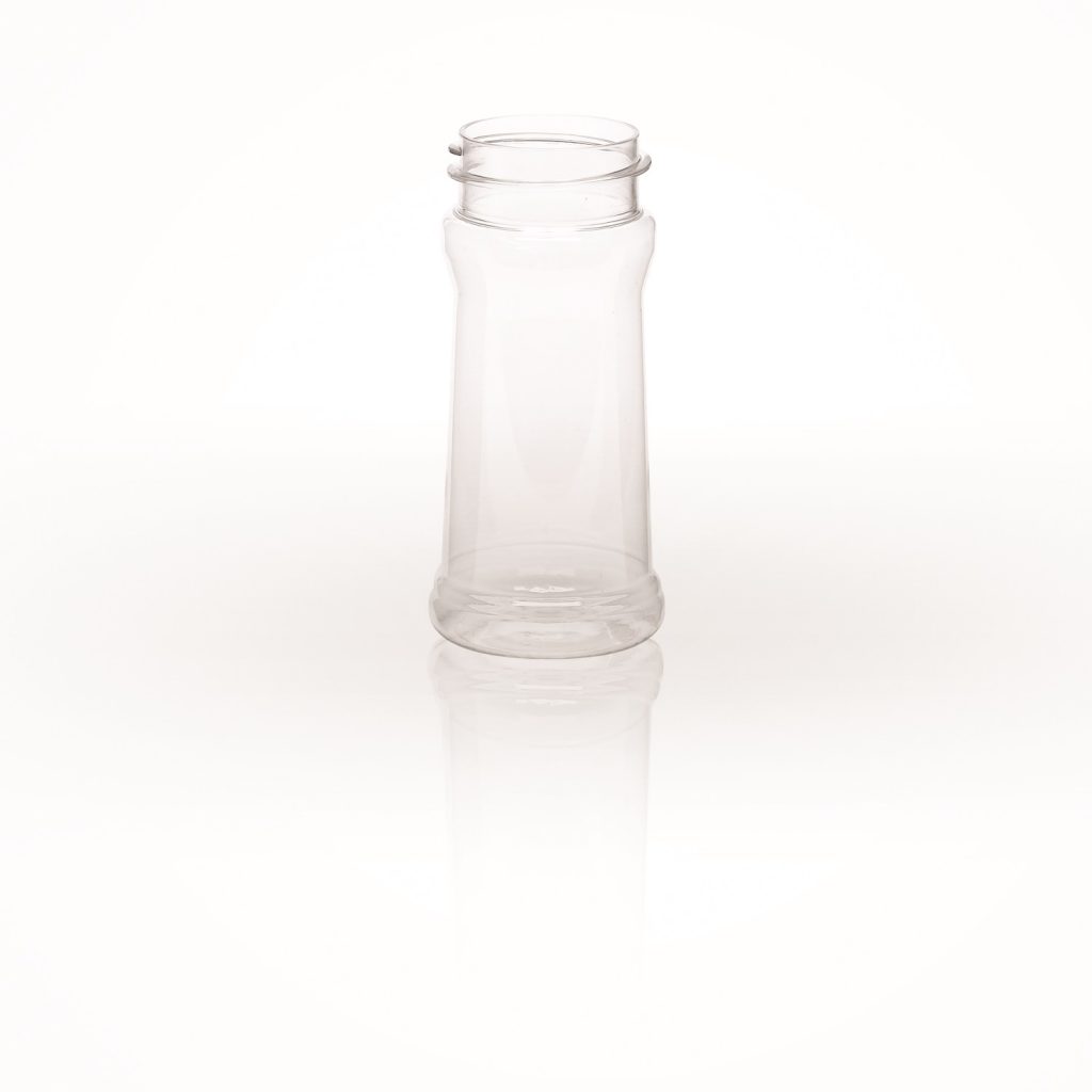 food and beverage clear plastic seasoning jar with screw top food safe