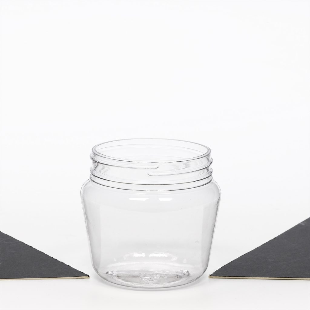 PET clear plastic jar with screw top