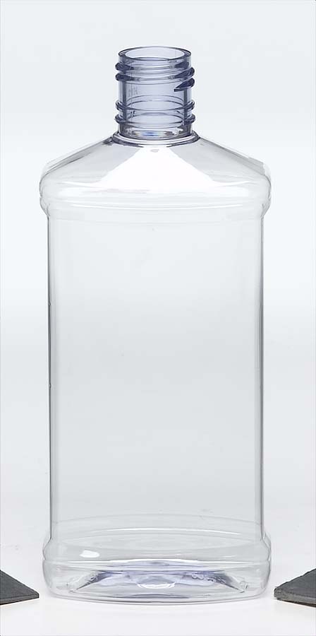 PET clear plastic bottle with no cap